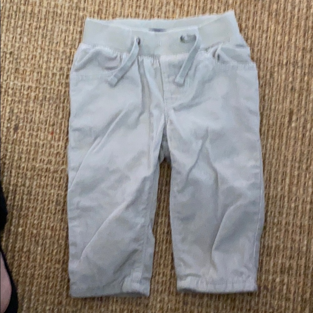 Baby Gap lined greige corduroys with elastic waist